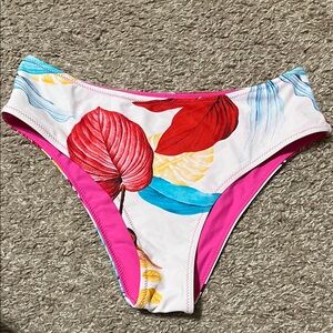 Floral and Hot Pink Reversible Bikini Bottoms